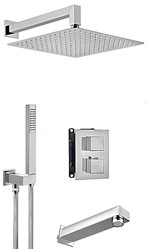душевая система скрытого монтажа deante thermo-1t хром