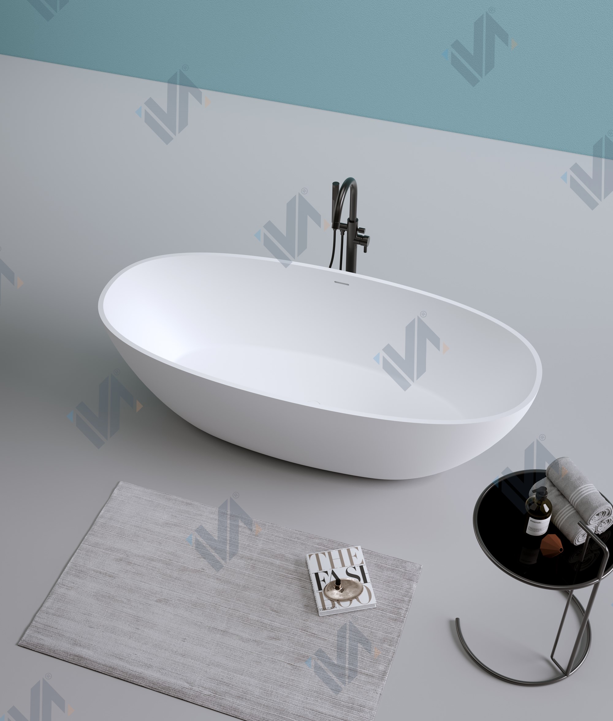 ванна из искусственного камня iva bs101150 150x78 белый