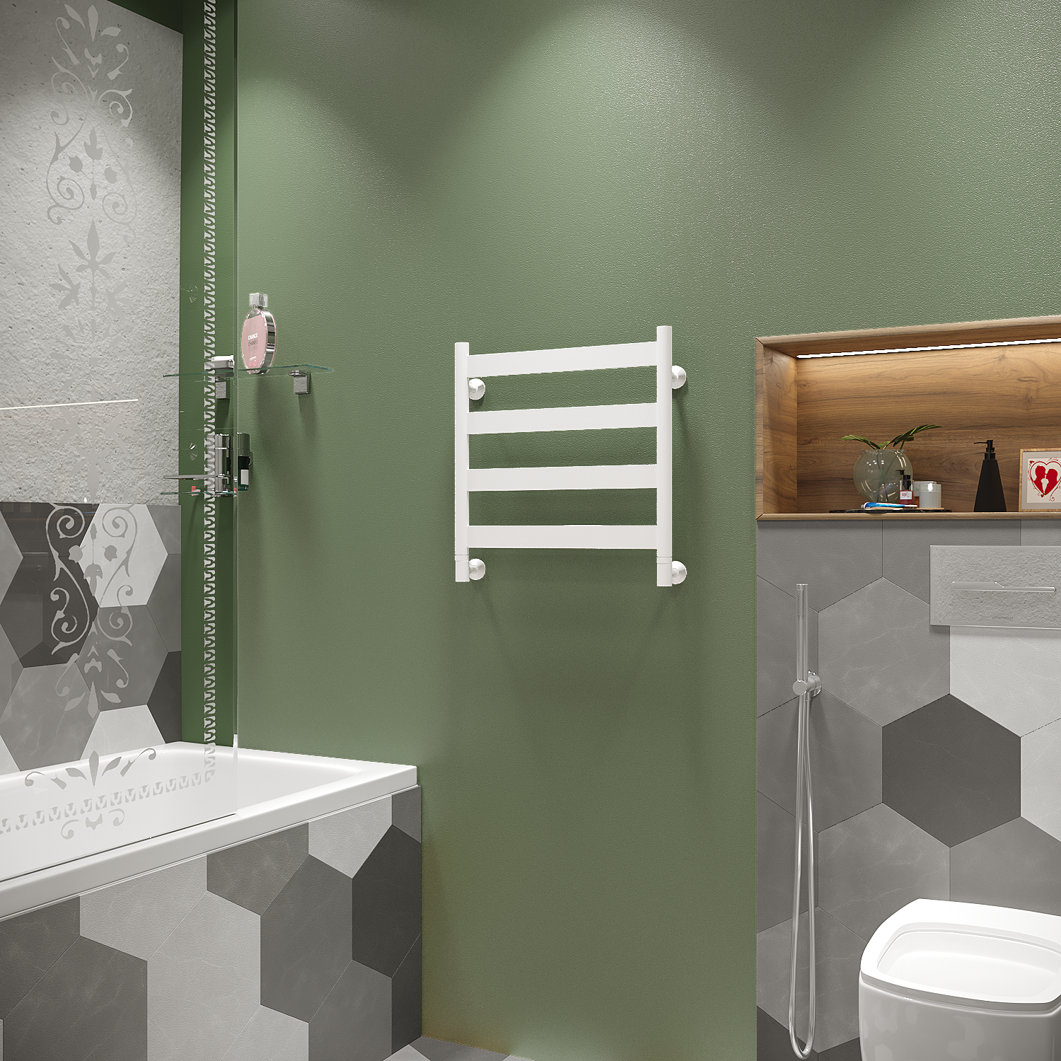 полотенцесушитель водяной stinox napoli 50x50 белый матовый