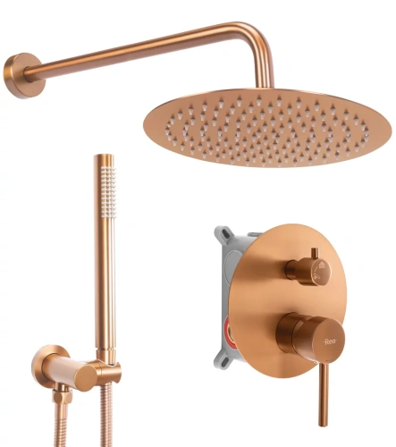 душевая система rea lungo copper brush rea-p8809 медь матовая