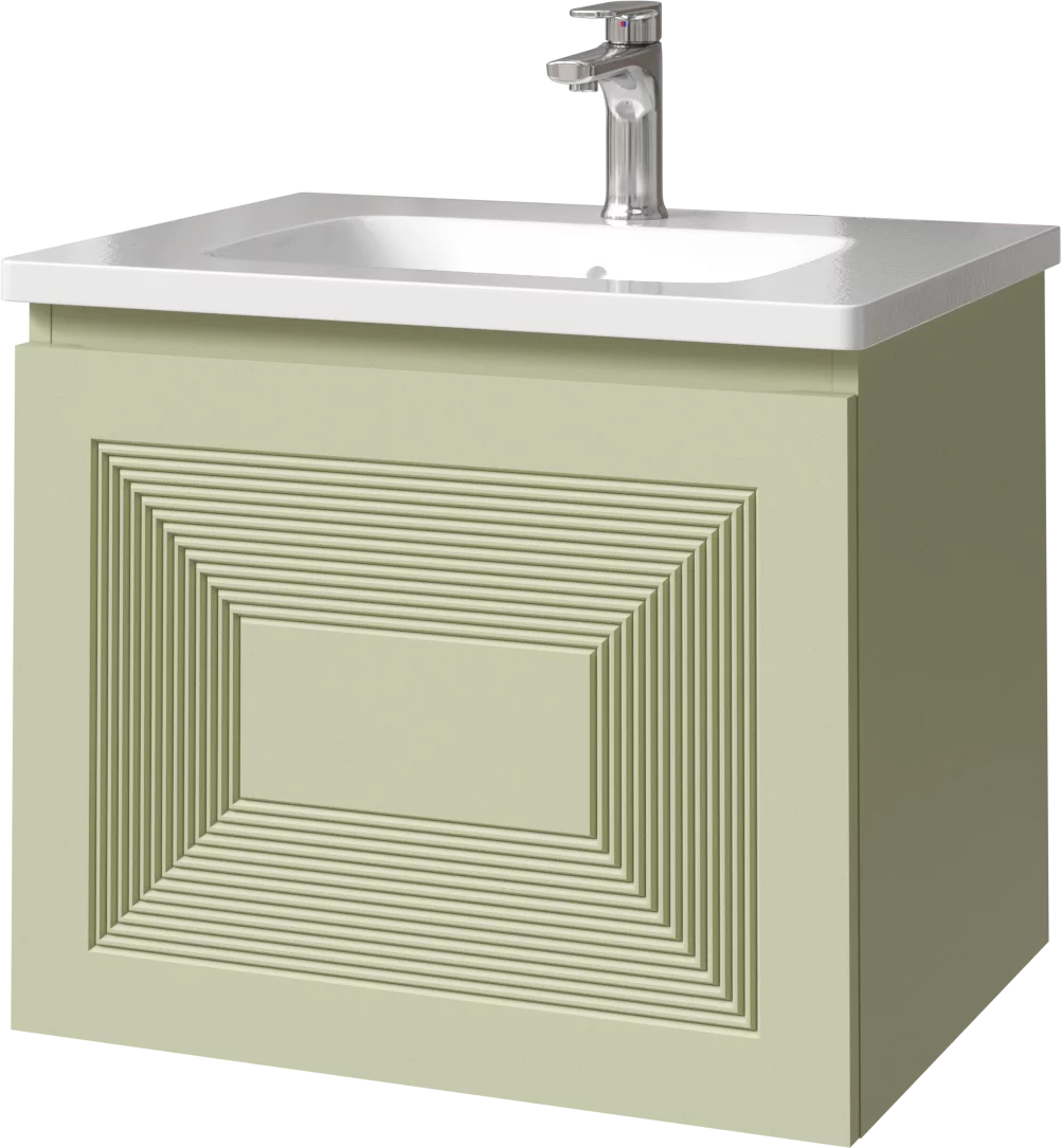 тумба подвесная caprigo modo quarta 60 35711-sf024 зеленый матовый