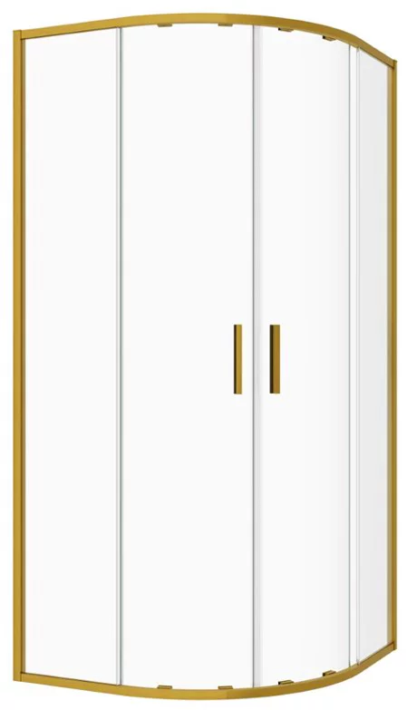 душевая уголок ceramalux cl901-100 matt gold 100x190 прозрачное стекло / профиль золото матовое