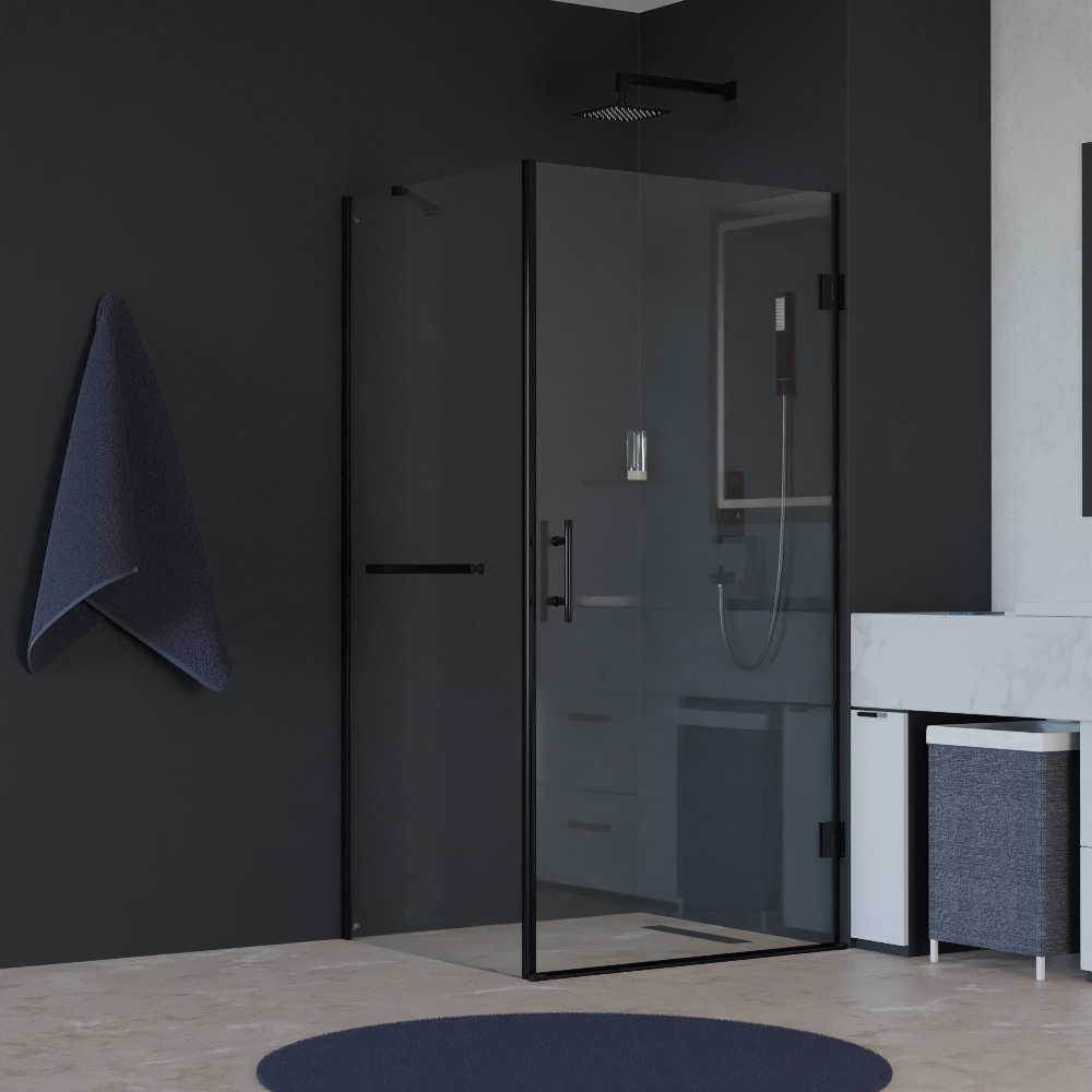 душевой уголок rgw hotel ho-045-1-b 80x90 стекла прозрачные, профиль черный