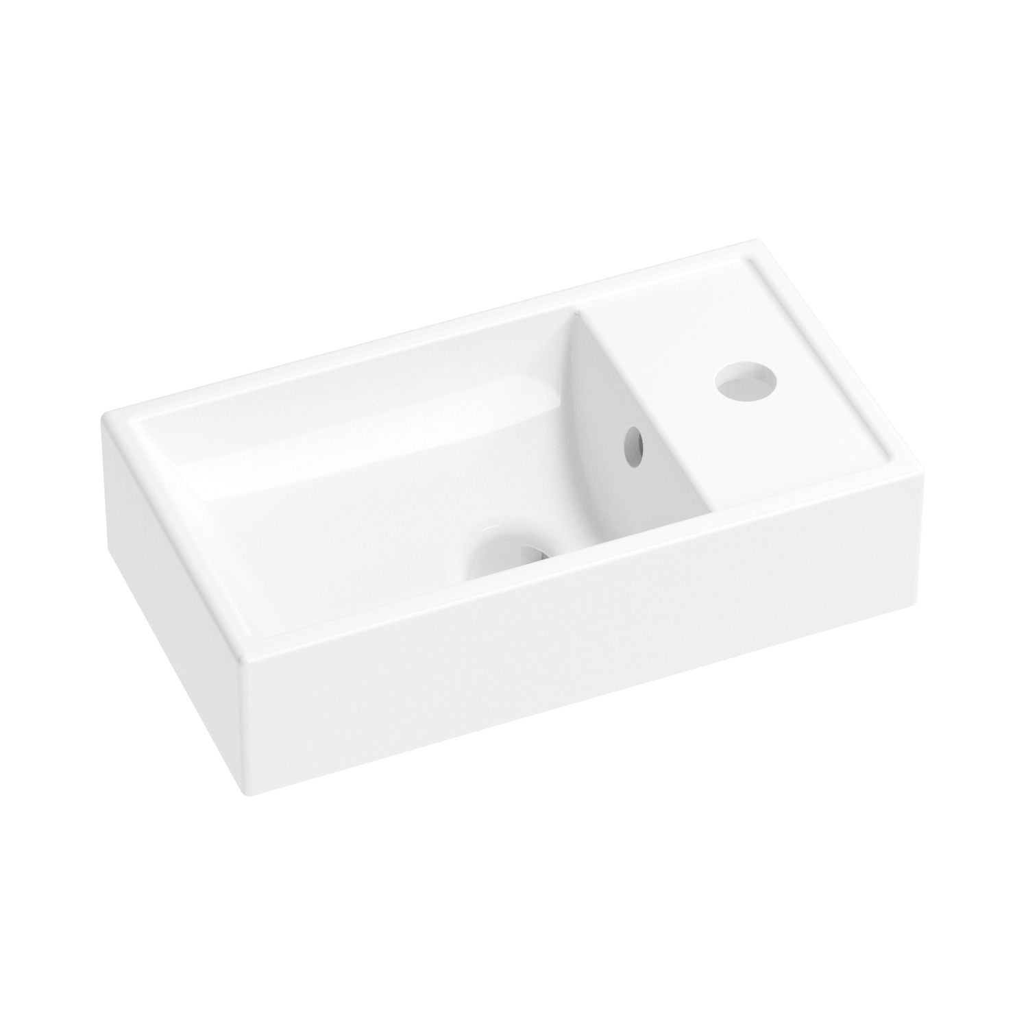 умывальник накладной / настенный wellsee wc area 151801000 40x22 белый глянцевый (отверстие под смеситель справа)