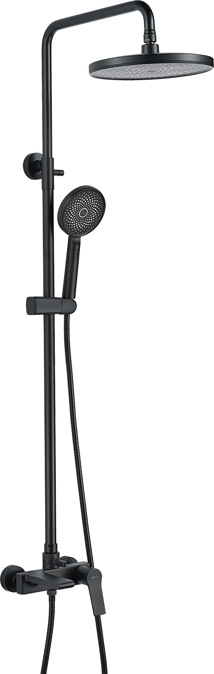 душевая стойка shevanik s8336h черный матовый