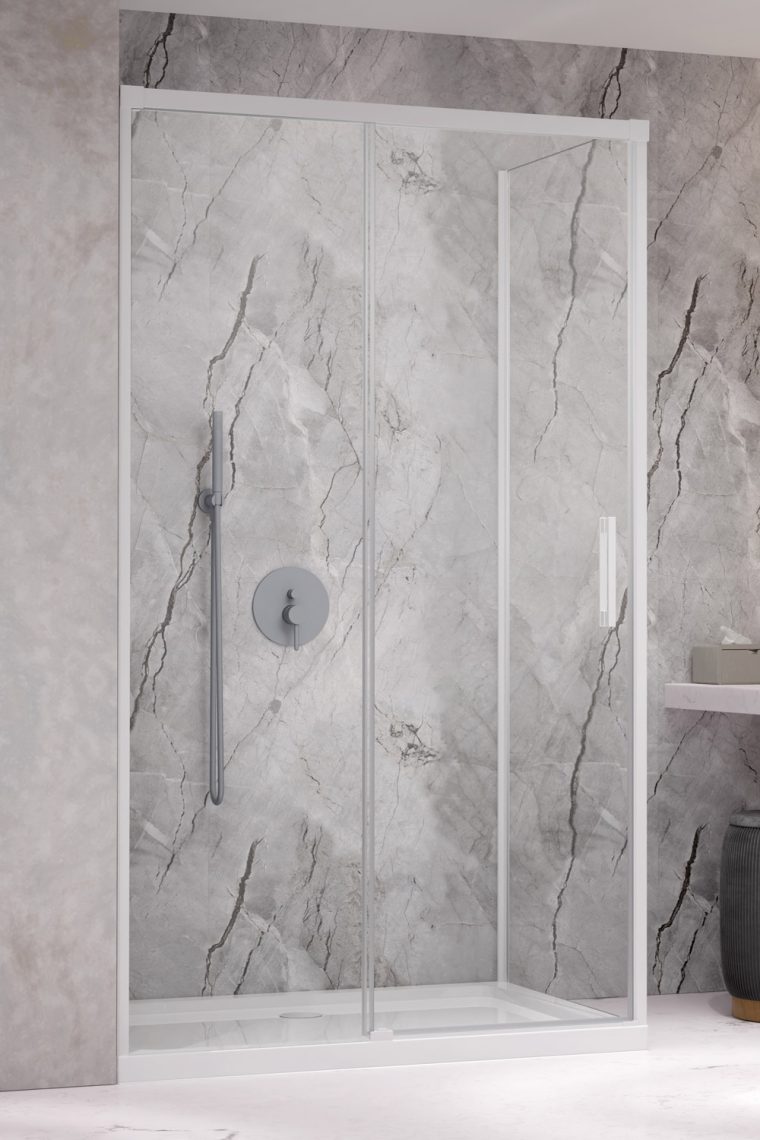 душевой уголок radaway idea white kdj l 120x80 стекла прозрачные, профиль белый