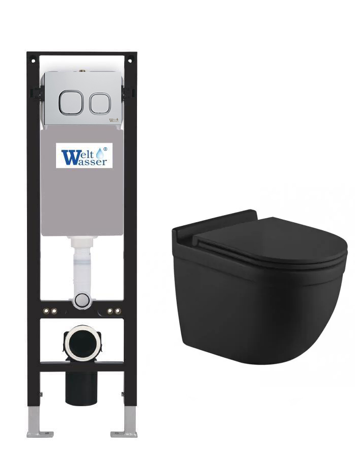 комплект инсталляция welt-wasser amberg 350 для унитаза heimbach 043 mt-bl с клавишей смыва amberg rd-wt, белый