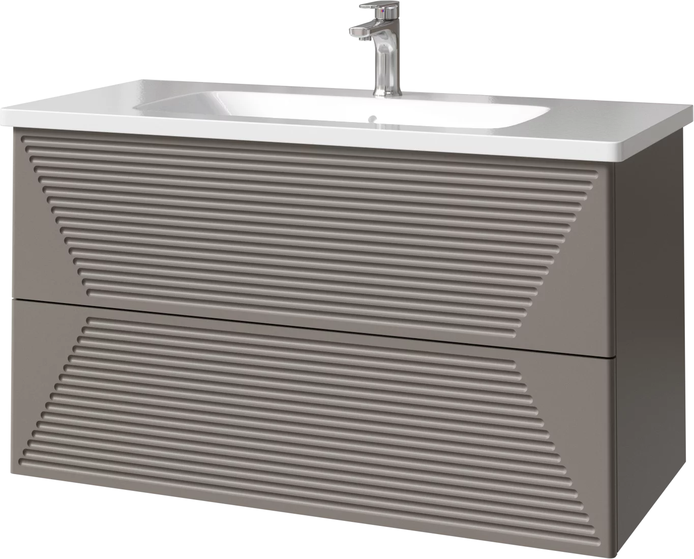 тумба подвесная caprigo modo terza 100 35614-sf025 серый матовый
