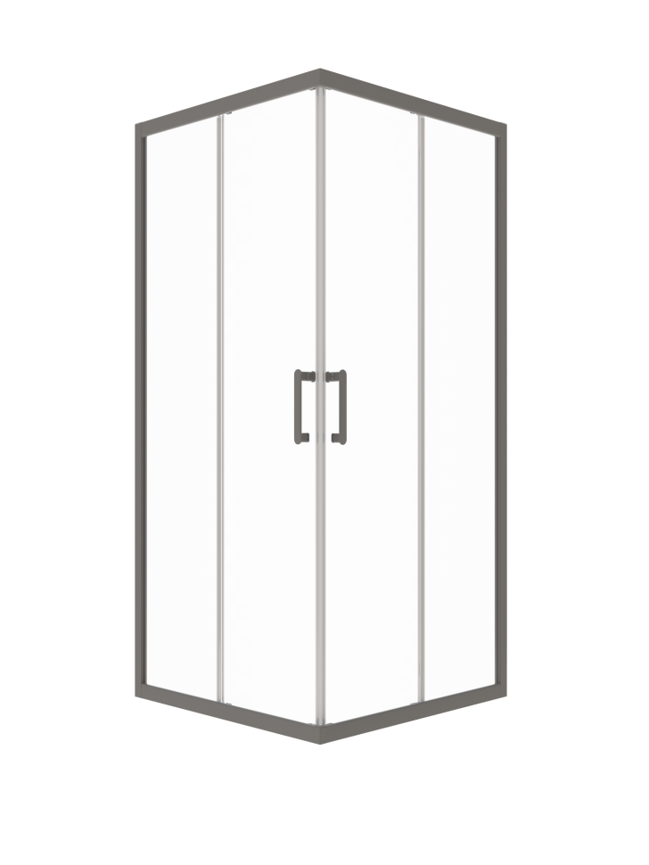 душевой уголок тритон фикс-графит 80x80 без поддона, стекла прозрачные, профиль графит