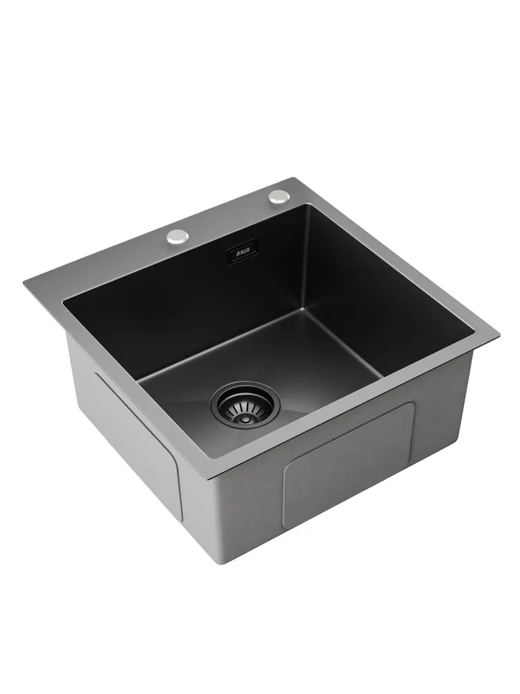 кухонная мойка axus ls-5050b 50x50 графит
