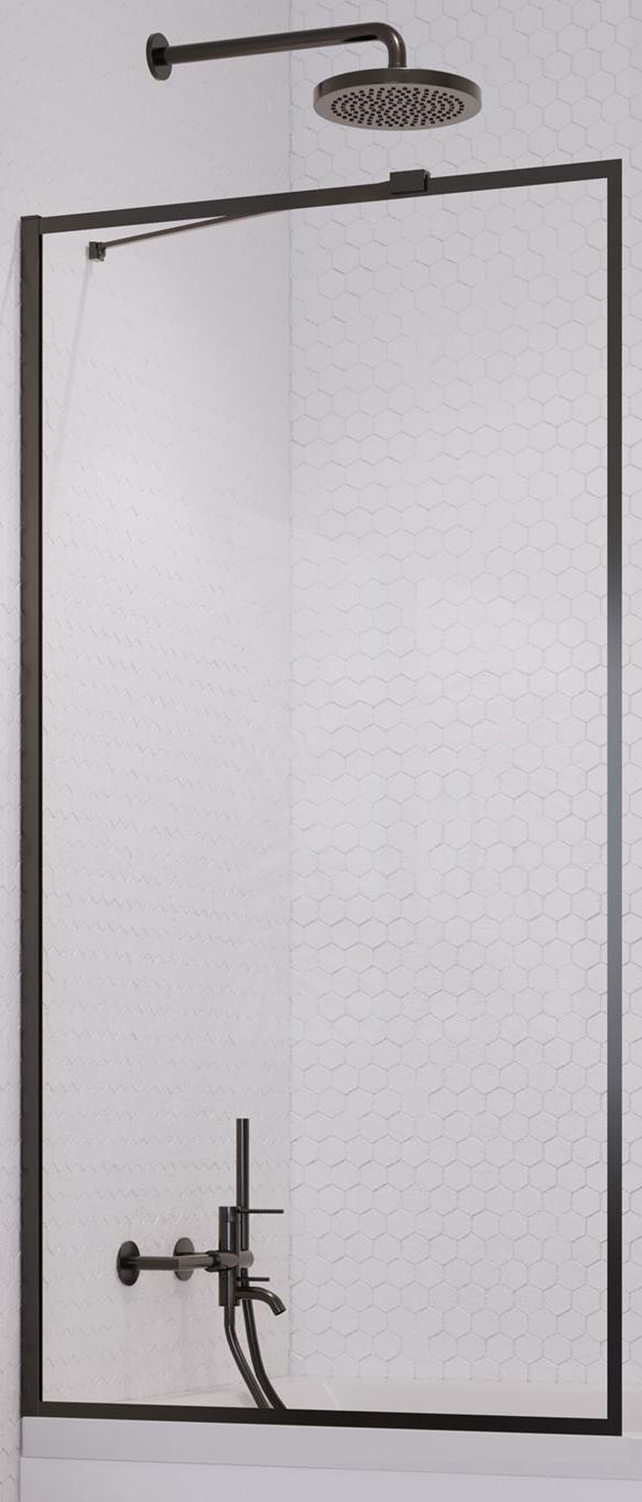шторка на ванну radaway idea black pnj frame 50 (прозрачное)