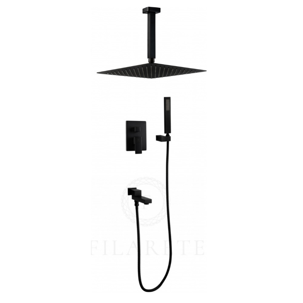 душевая система скрытого монтажа filarete fing fl1042bl черный матовый