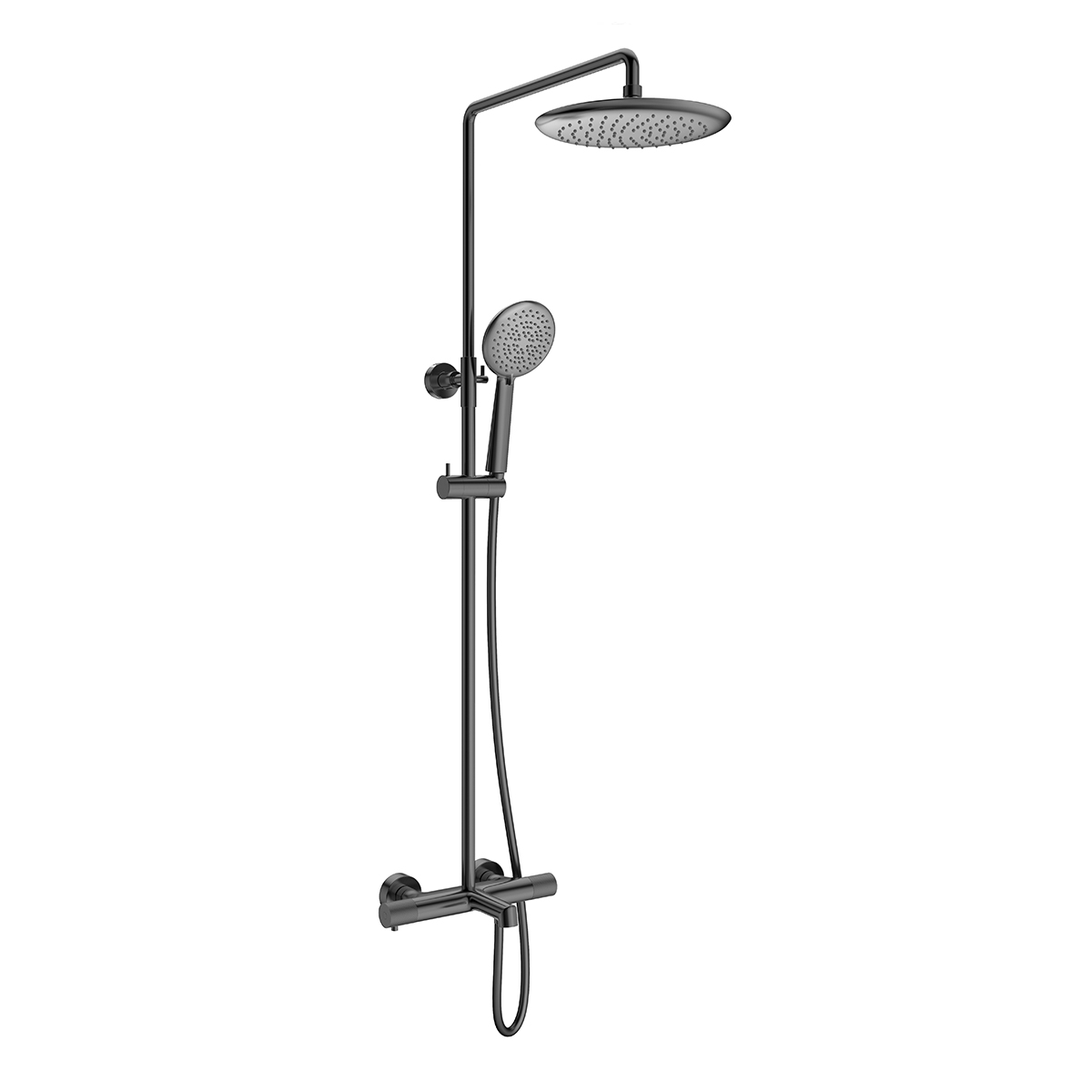 душевая стойка vincea desire vsfs-1d1tgm с термостатом вороненая сталь