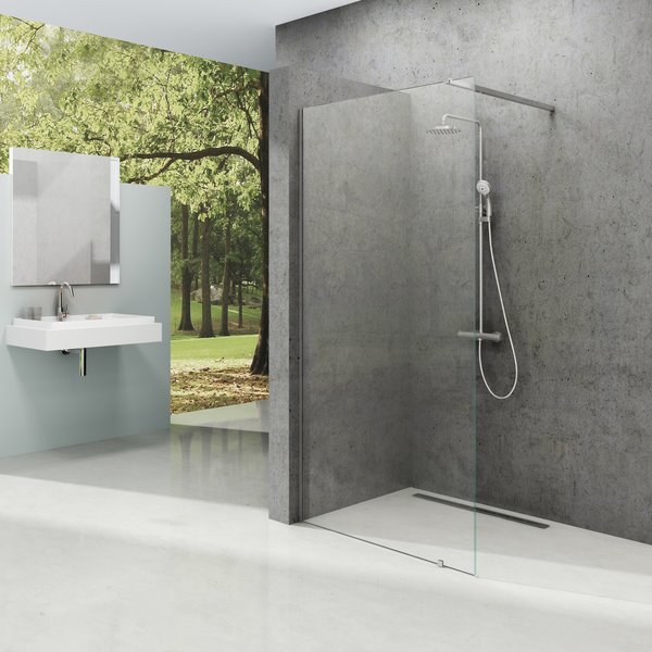 душевой уголок ravak walk-in wall 90 стекла прозрачные, профиль серебристый