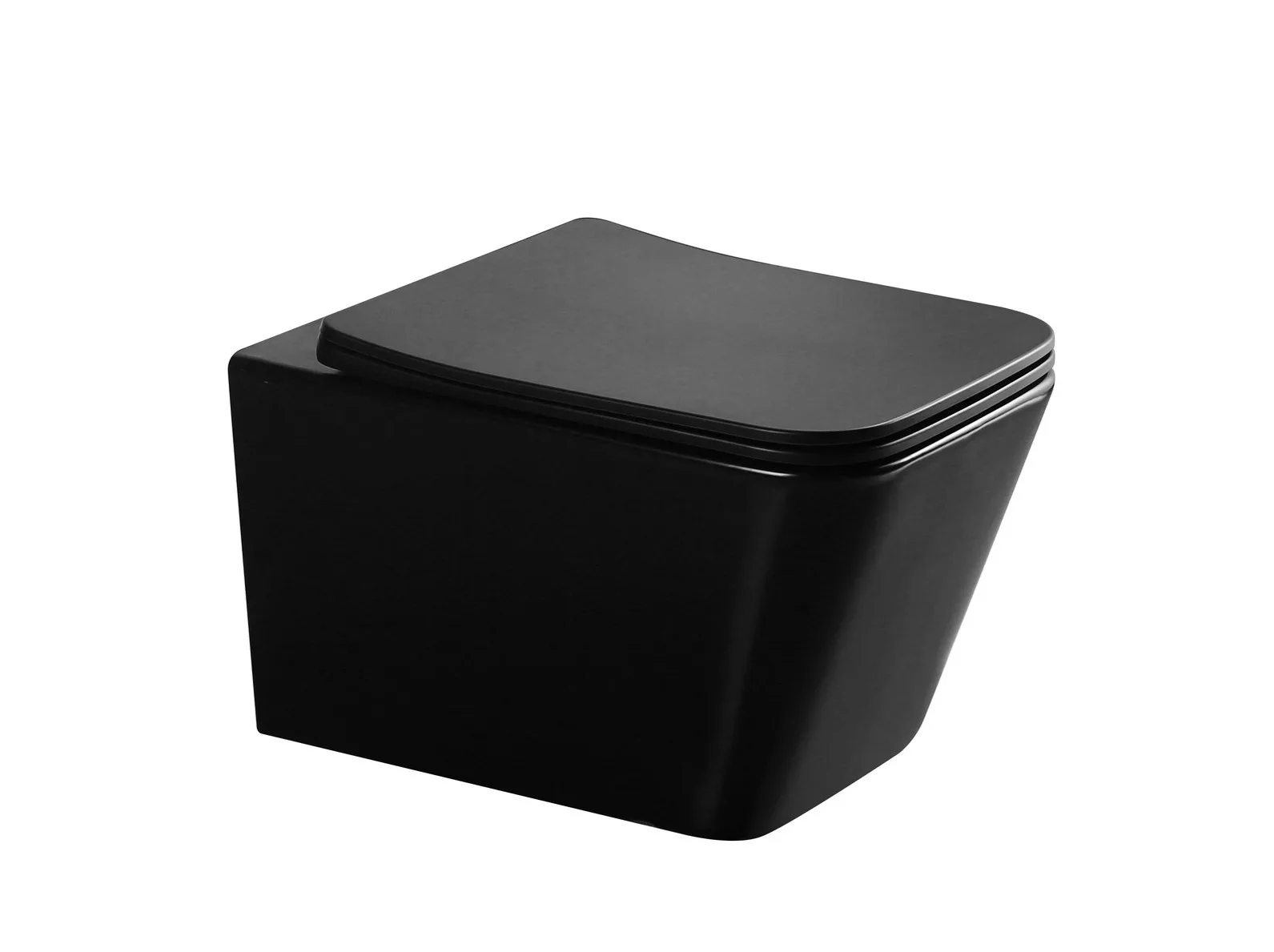 унитаз подвесной gid tr2155bm 35,5x51,5 черный матовый с сиденьем