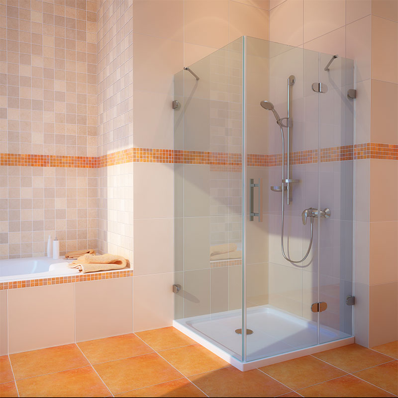 душевой уголок gutewetter lux square gk-003 90x90 (позолота)