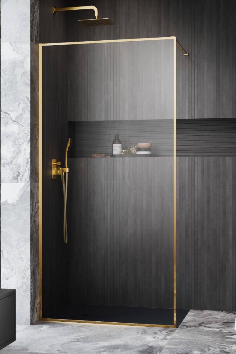 душевой уголок radaway modo f gold ii 80x200 стека прозрачные, профиль золото