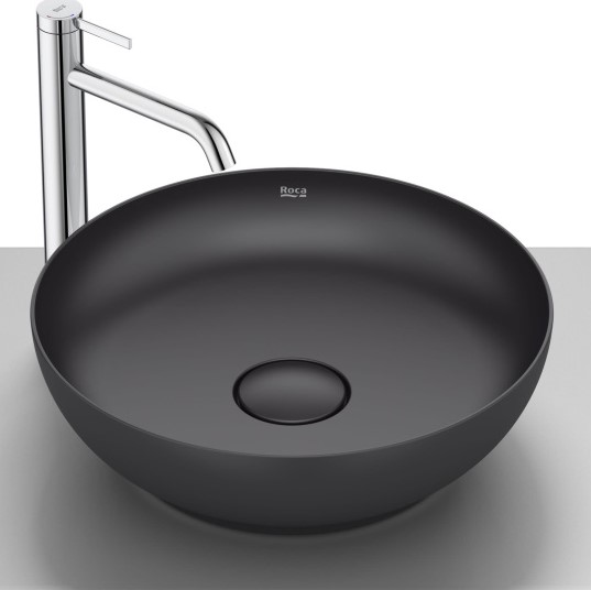умывальник roca bol 32787m080 42,5x42,5 черный матовый