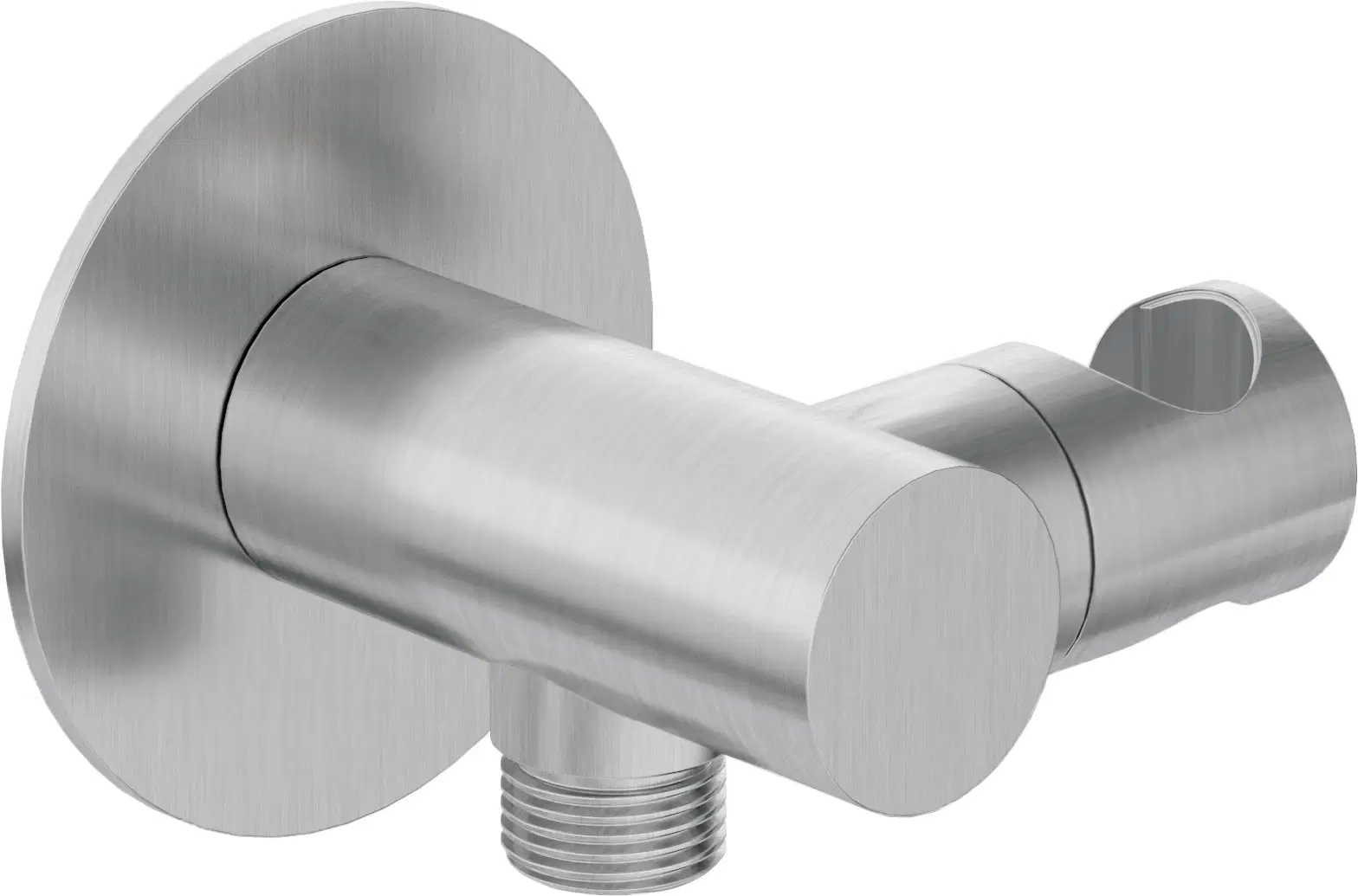 угловой соединитель с держателем лейки deante silia steel nqs_f57k брашированная сталь
