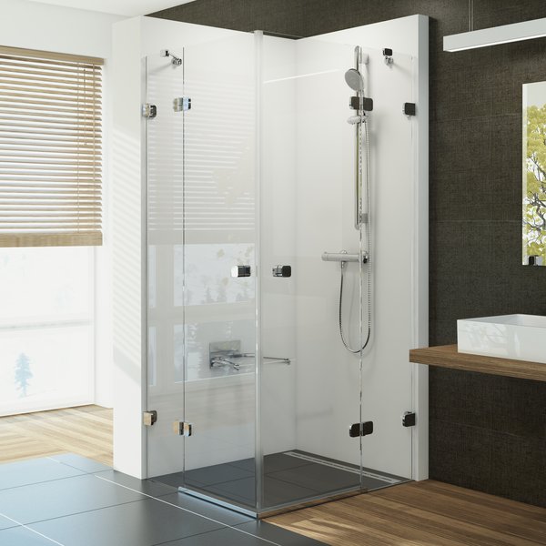 душевой уголок ravak brilliant bsrv4 100 1uvaaa00z1 + d01000a074 100x100 стекла прозрачные, профиль хром