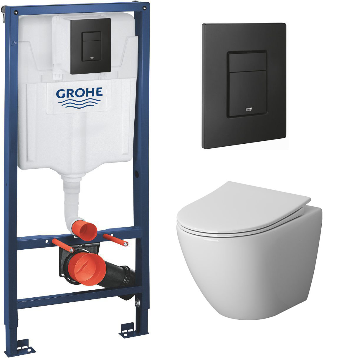 комплект инсталляции grohe rapid 38811kf0 с черной клавишей смыва и унитазом niagara ng-9301