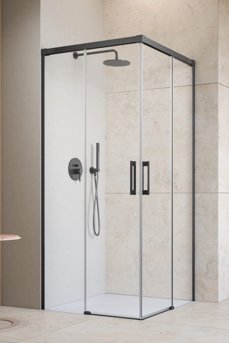 душевой уголок radaway idea brushed gunmetal kdd 120x120 стекла прозрачные. профиль брашированная оружейная сталь
