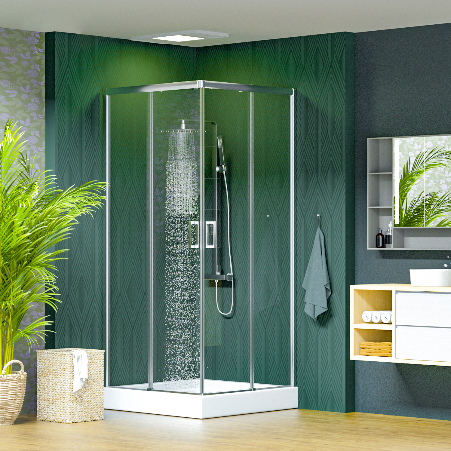 душевой уголок aquabath cube ab1011 90x90 прозрачное стекло / профиль хром