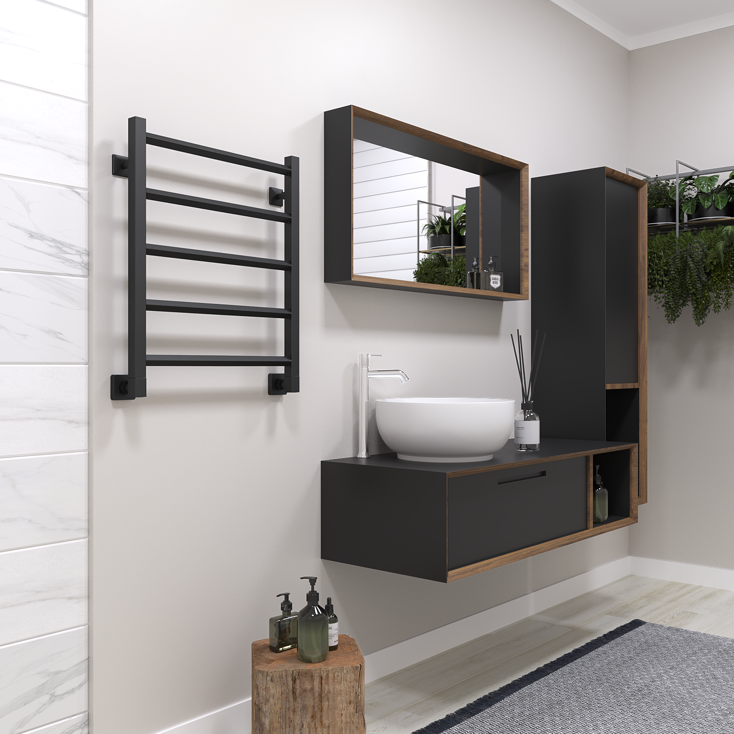 полотенцесушитель водяной stinox sorento 50x60 черный матовый