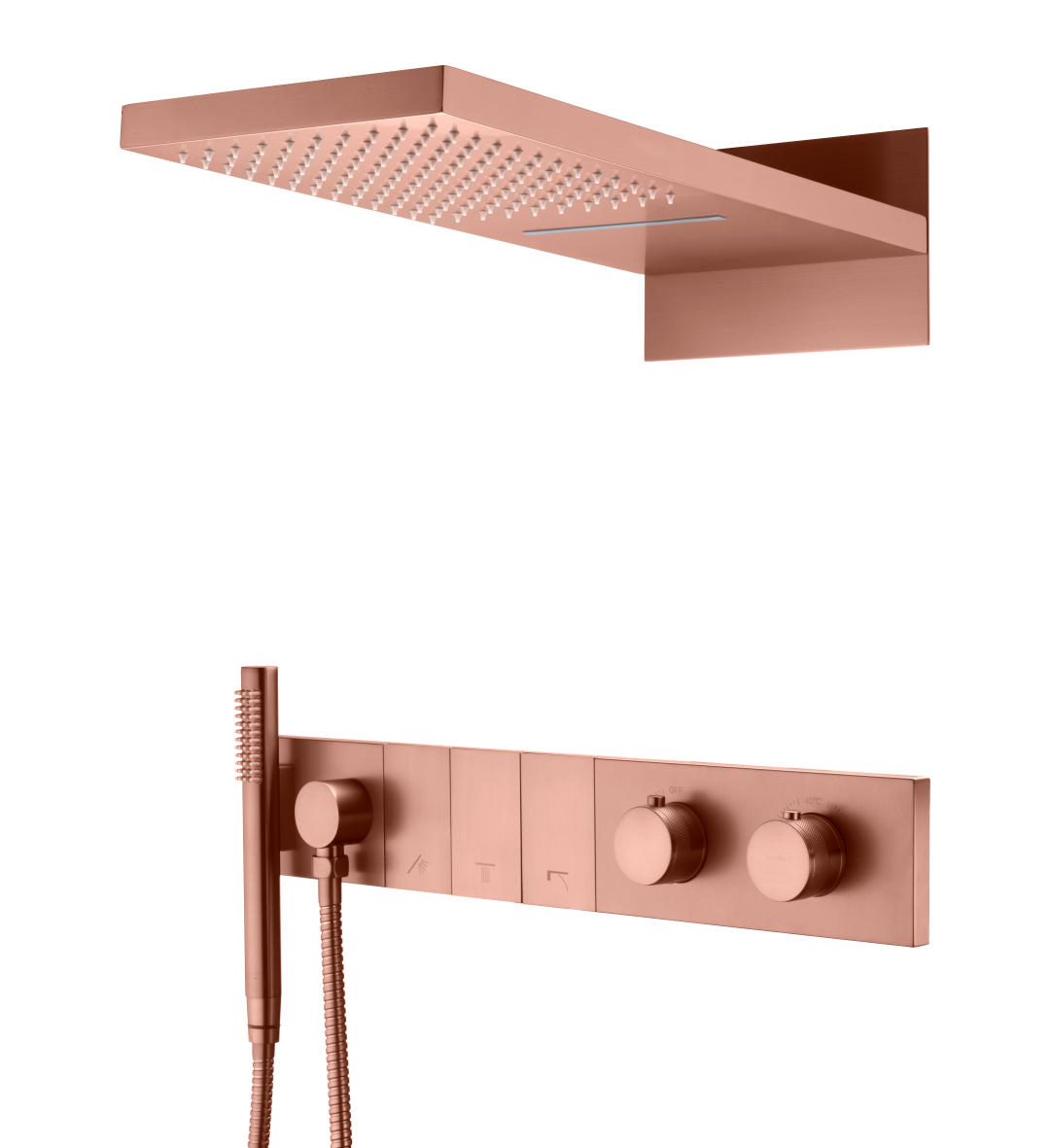 душевая система скрытого монтажа boheme zodiac 133-cb copper brushed с термостатом