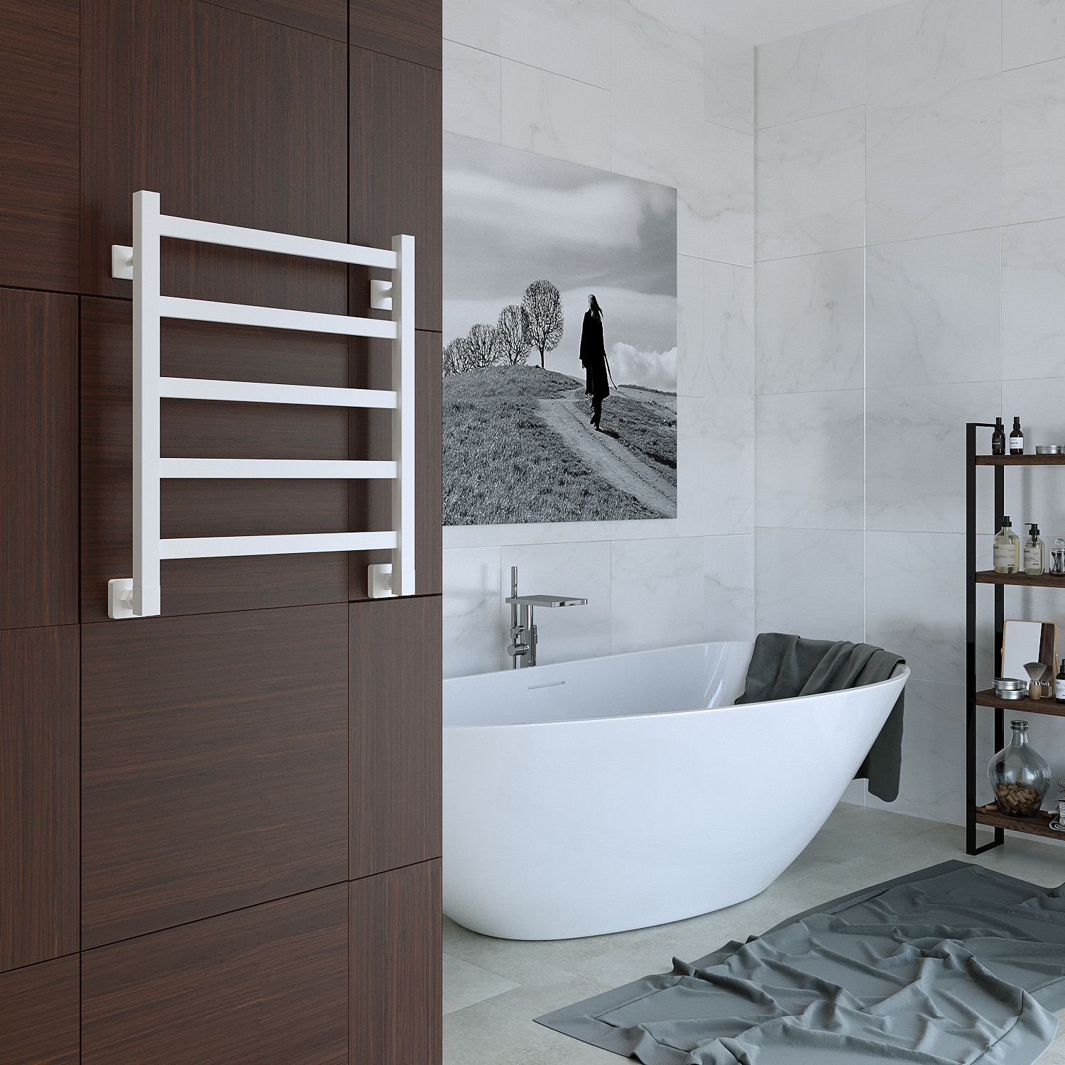 полотенцесушитель водяной stinox prestige 50x60 белый матовый
