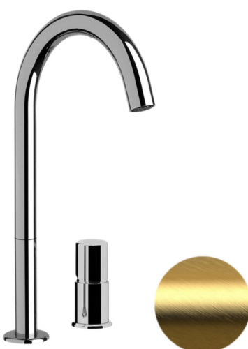 смеситель для умывальника daniel trilogy tg655ldp золотой матовый