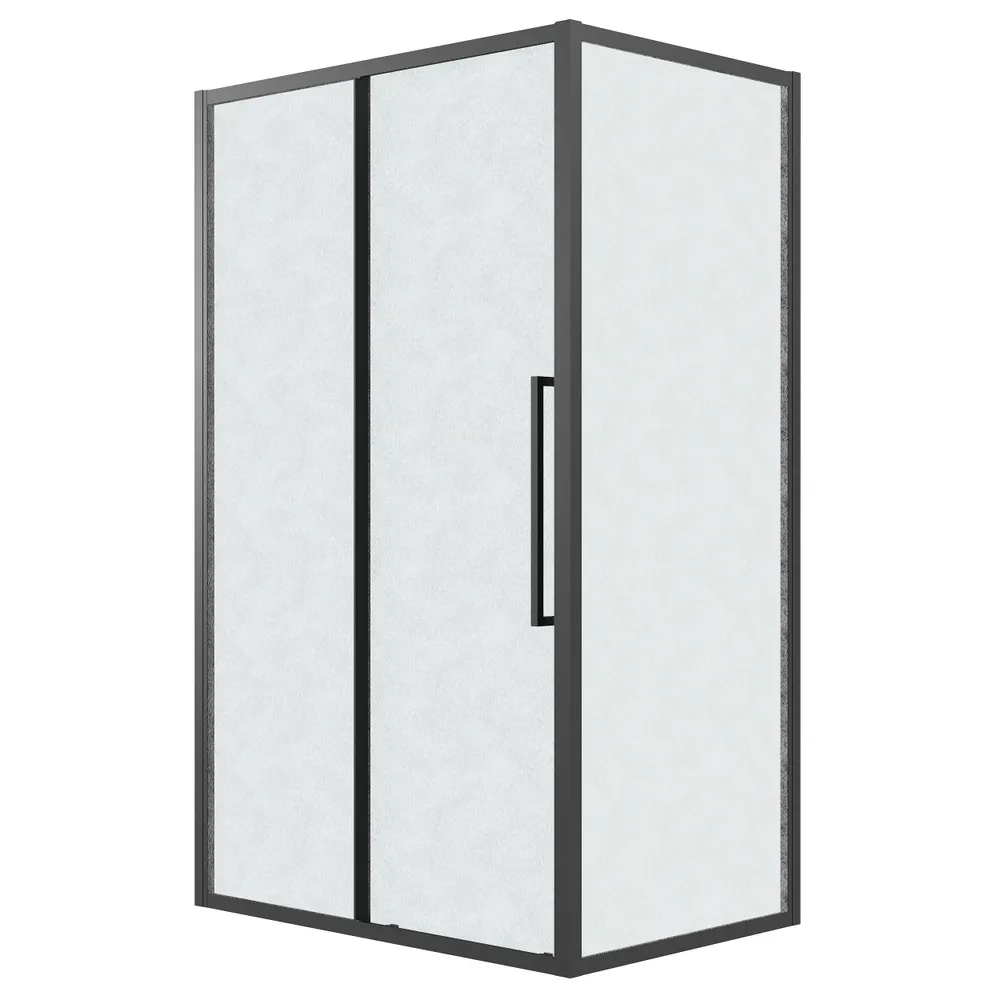 душевой уголок grossman cosmo 120x100 стекла шиншилла, профиль черный