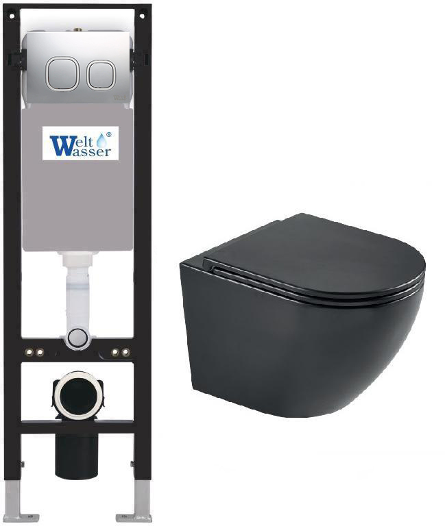 комплект инсталляция welt-wasser amberg 350 для унитаза merzbach 043 mt-bl с клавишей смыва amberg rd-cr, глянцевый хром