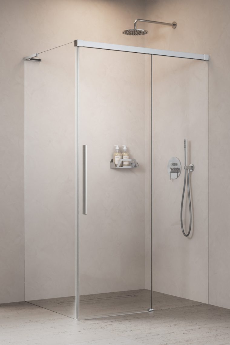 душевой уголок radaway idea 8 ql kdj 110x70 правый, стекла прозрачные, профиль хром