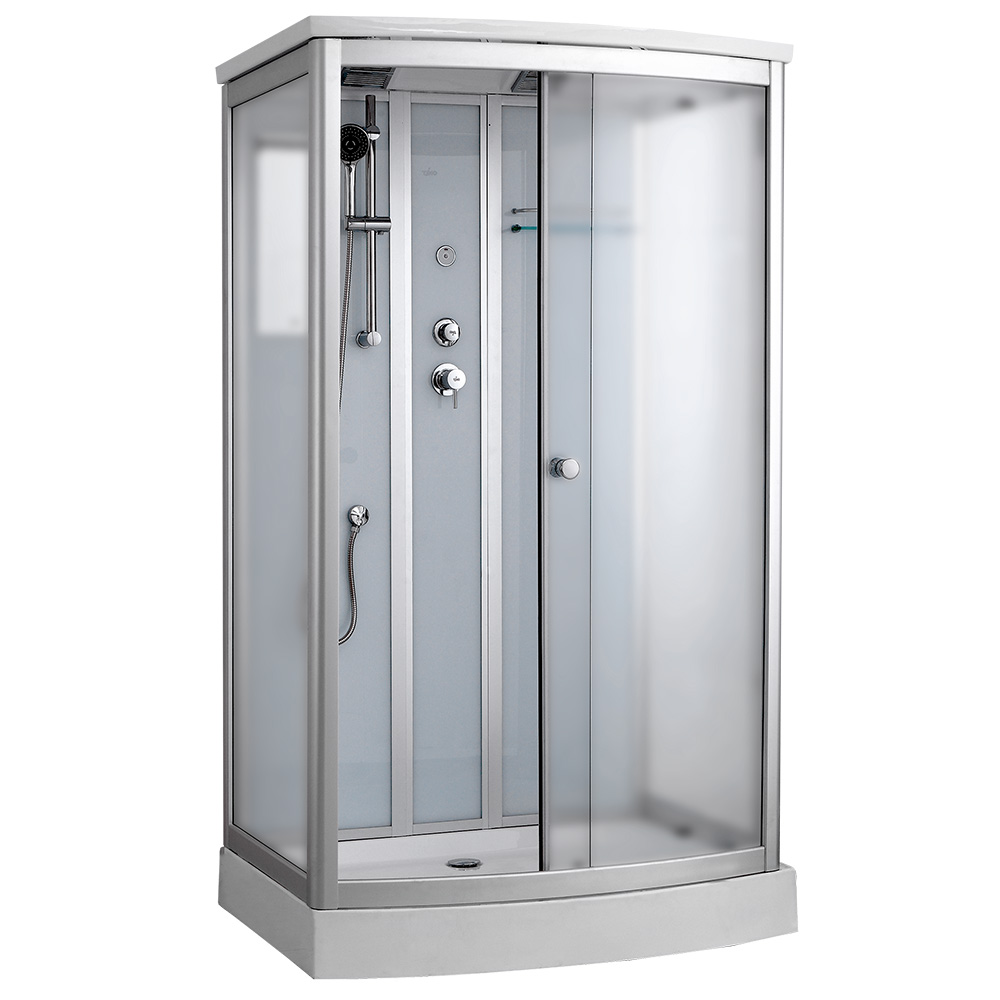 душевая кабина timo standart т-6615 silver fabric 120x90 стекла фабрик, профиль серебро