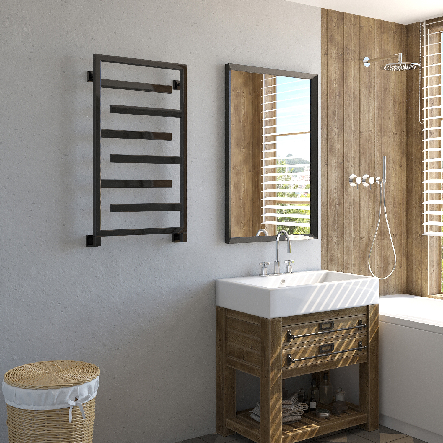полотенцесушитель водяной stinox corsica 50x90 черный глянец