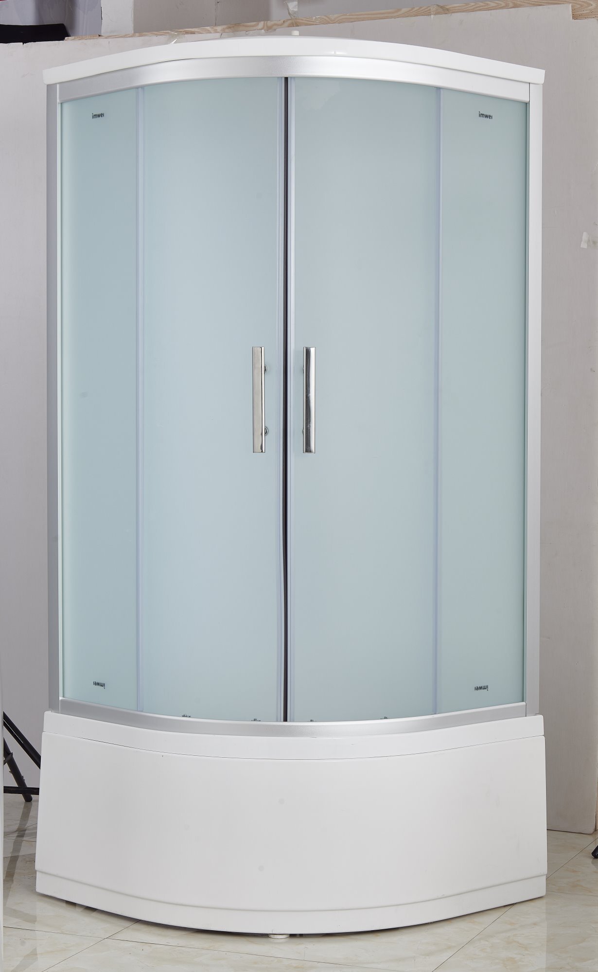 душевой уголок timo imwei yg-9001fs 90x90 с поддоном, стекла матовые, профиль хром