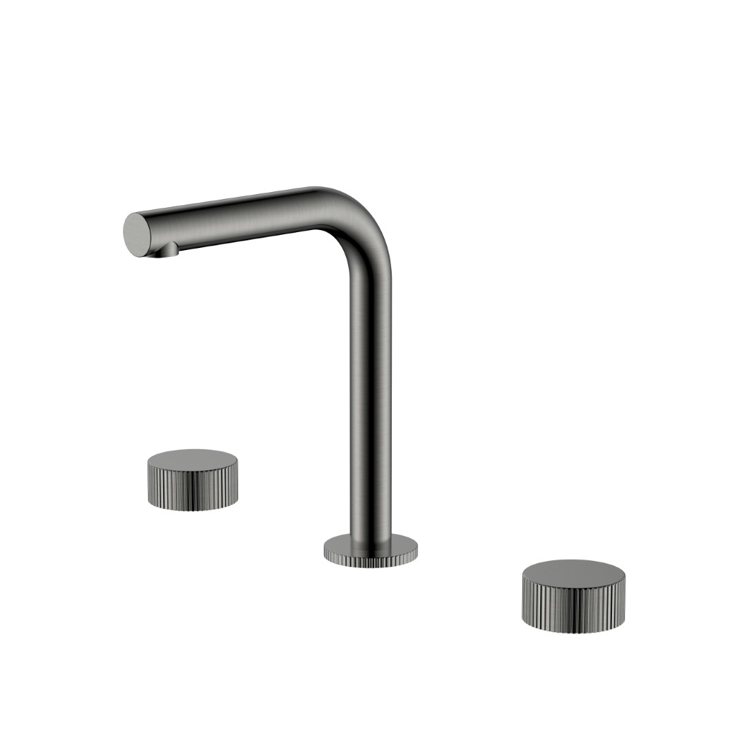 смеситель для умывальника boheme stick linea 152-gm.3 оружейная сталь