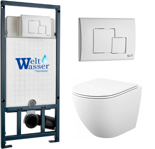 комплект инсталляции welt-wasser marberg 507 se с клавишей смыва wt и унитазом teymi t40102