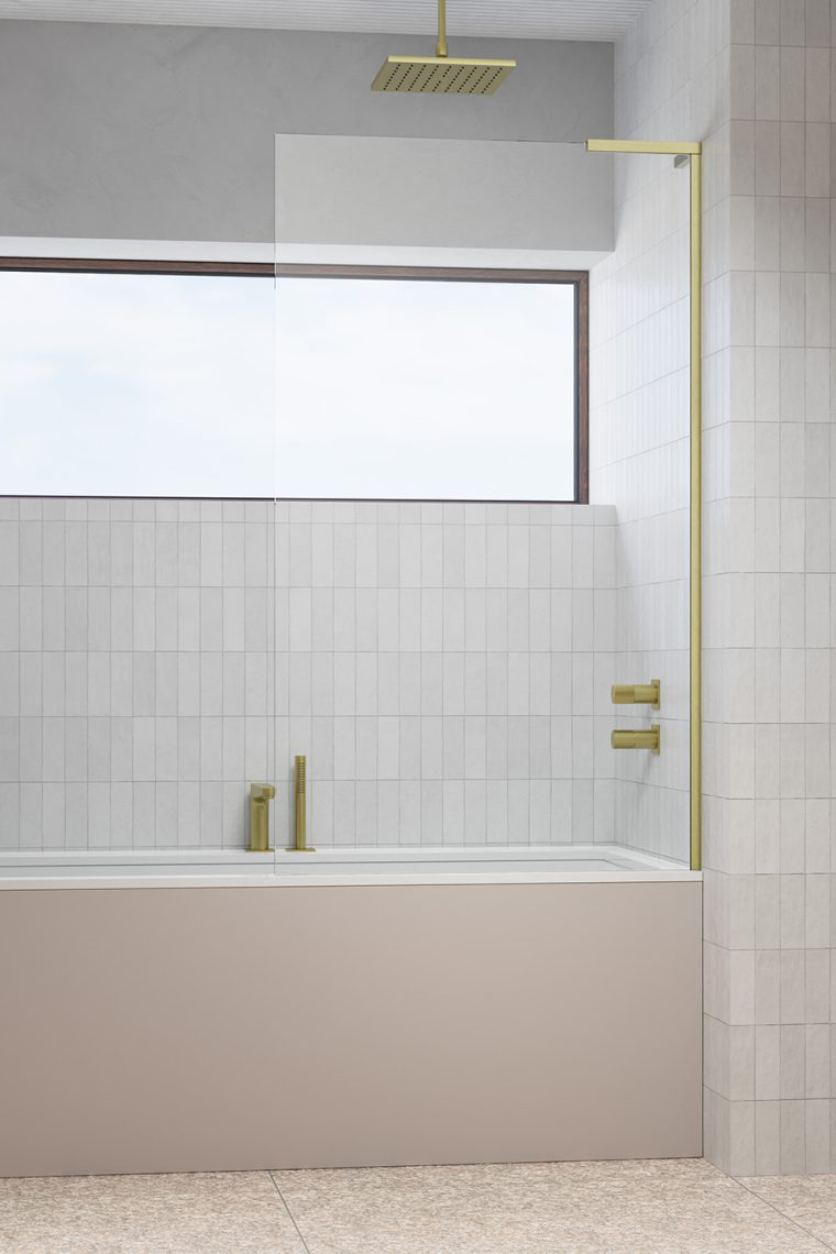 шторка на ванну radaway modo sl brushed gold pnj ii 70x150 правая, стекла прозрачные, профиль брашированное золото