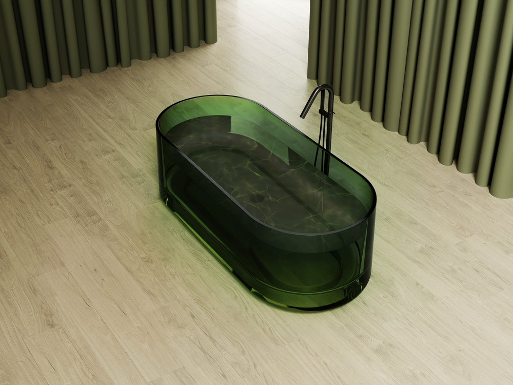 ванна из полиэфирной смолы abber kristall at9708emerald 170x75 зеленый