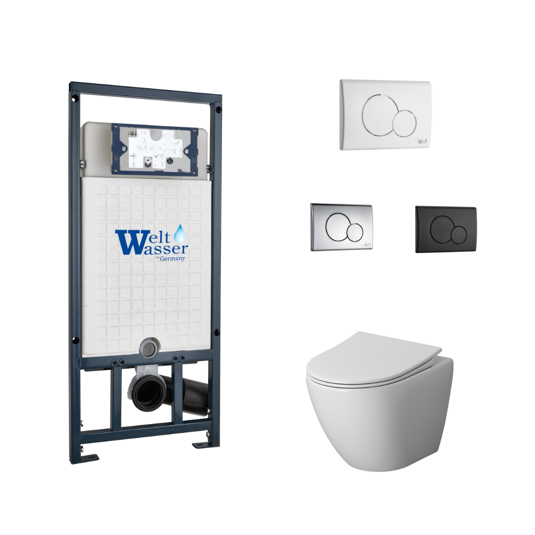 комплект инсталляции welt-wasser marberg 507 rd с унитазом niagara vista ng-9301 и белой клавишей смыва
