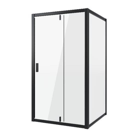 душевой уголок niagara nova ng-83-10ab+ng-a90b 100x90 стекла прозрачные, профиль черный