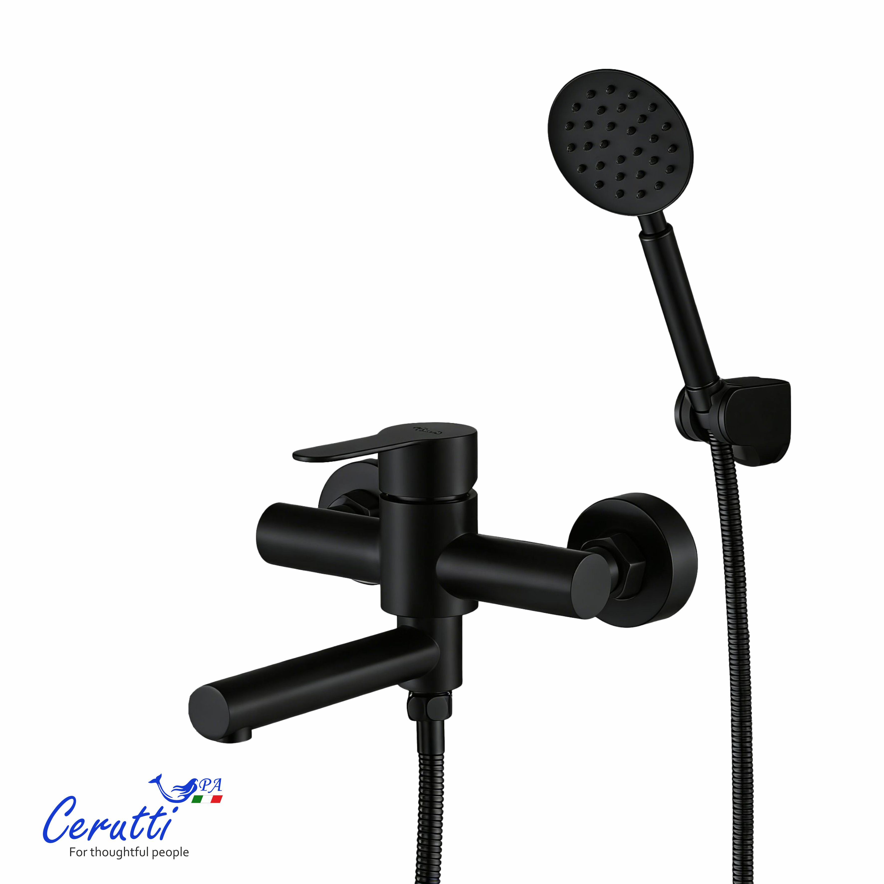 смеситель для ванны ceruttispa ovidio vmb ct12084 черный матовый