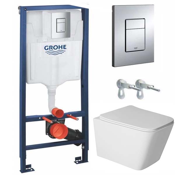 комплект инсталляции grohe rapid sl 38772001 (3 в 1) с клавишей смыва хром и подвесным унитазом amore di mare tassaro p202