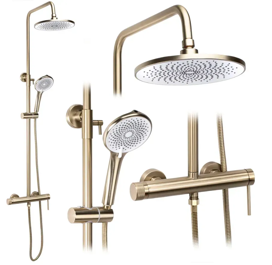 душевая стойка rea foss clif matt gold rea-p3913 матовое золото