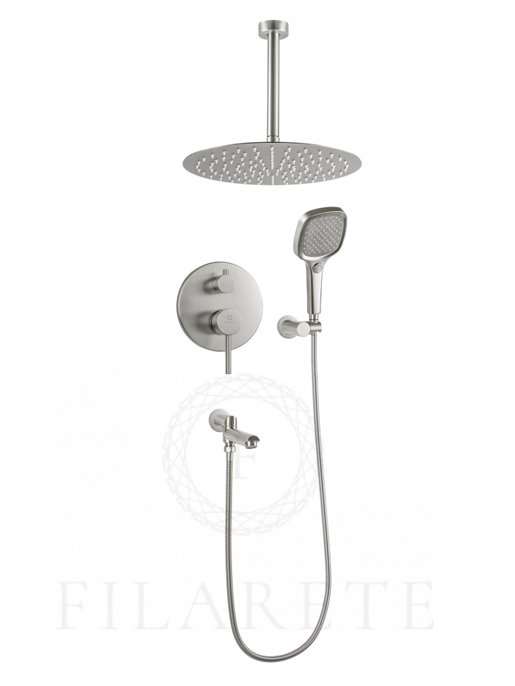 душевая система скрытого монтажа filarete roun fl1027nk никель