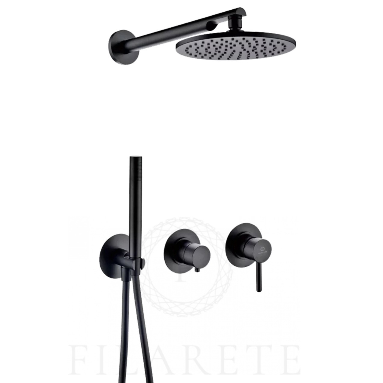 душевая система скрытого монтажа filarete roun fl1030bl черный матовый