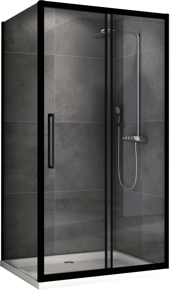 душевой уголок abber schwarzer diamant ag30120bh-s50b 120x50 стекла прозрачные, профиль черный