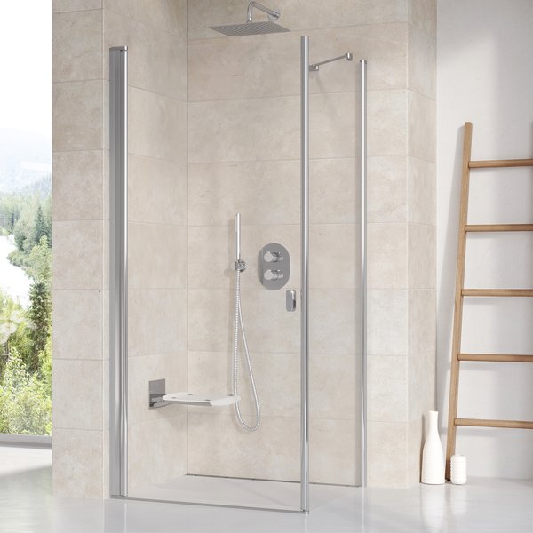 душевой уголок ravak crv1+cps 100x90 стекла прозрачные, профиль серебристый